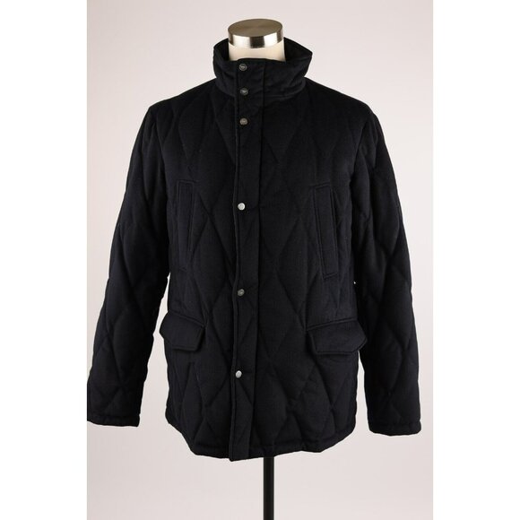$2,650 Allegri Reversible Cashmere Down Quilted Jacket SZ 54/44 Navy LNWOT